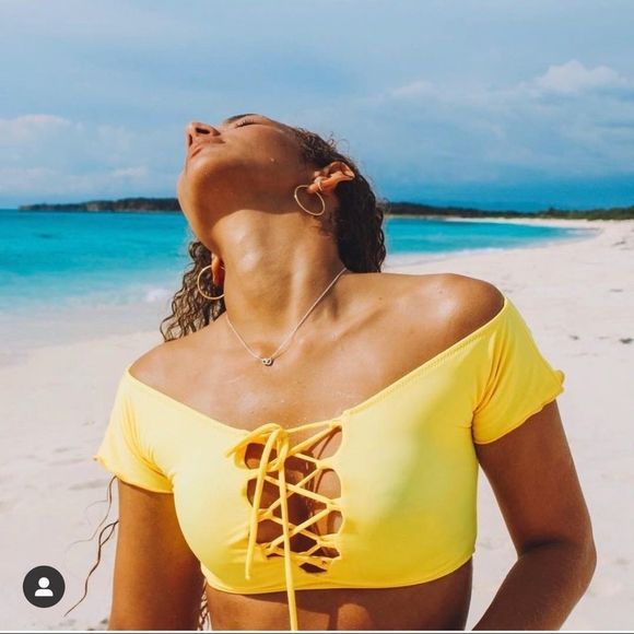 NWT Freedom Beachwear yellow adjustable strap Bikini set - Picture 3 of 16